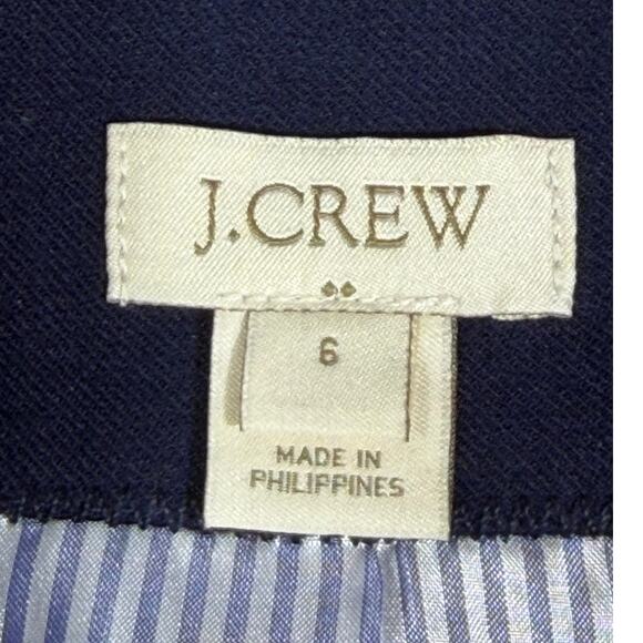 J Crew Women 6 Blue Wool Blend 2 Button Blazer Classic Tailored Office Career - Picture 3 of 11